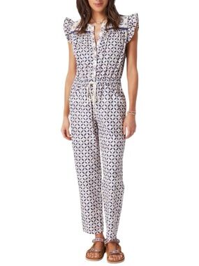 XiRENA Liam Sand Castle jumpsuit with ruffles & drawstring XS like new condition